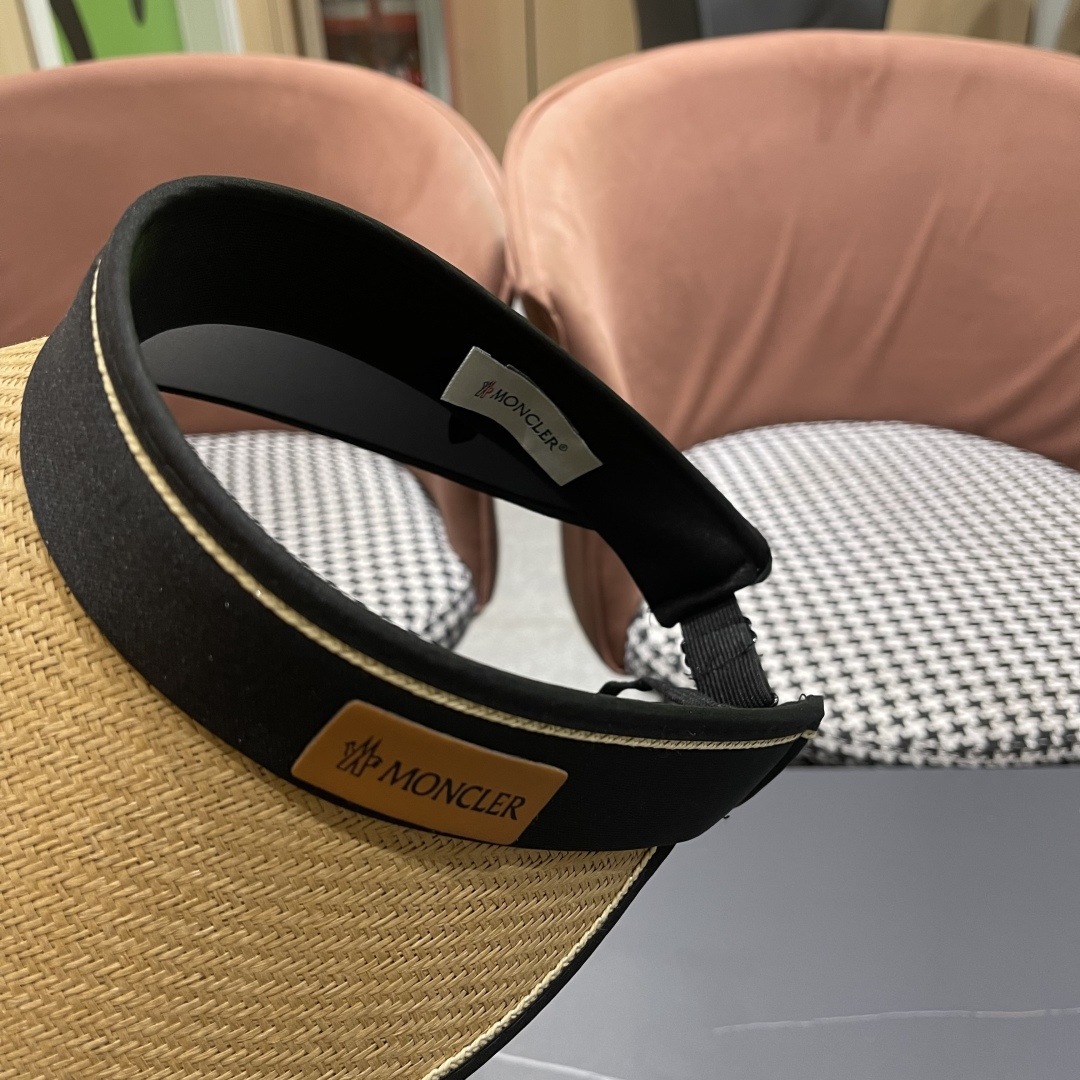 Moncler蒙口 洋气百搭空顶草帽夏防紫外线大帽檐遮阳帽女