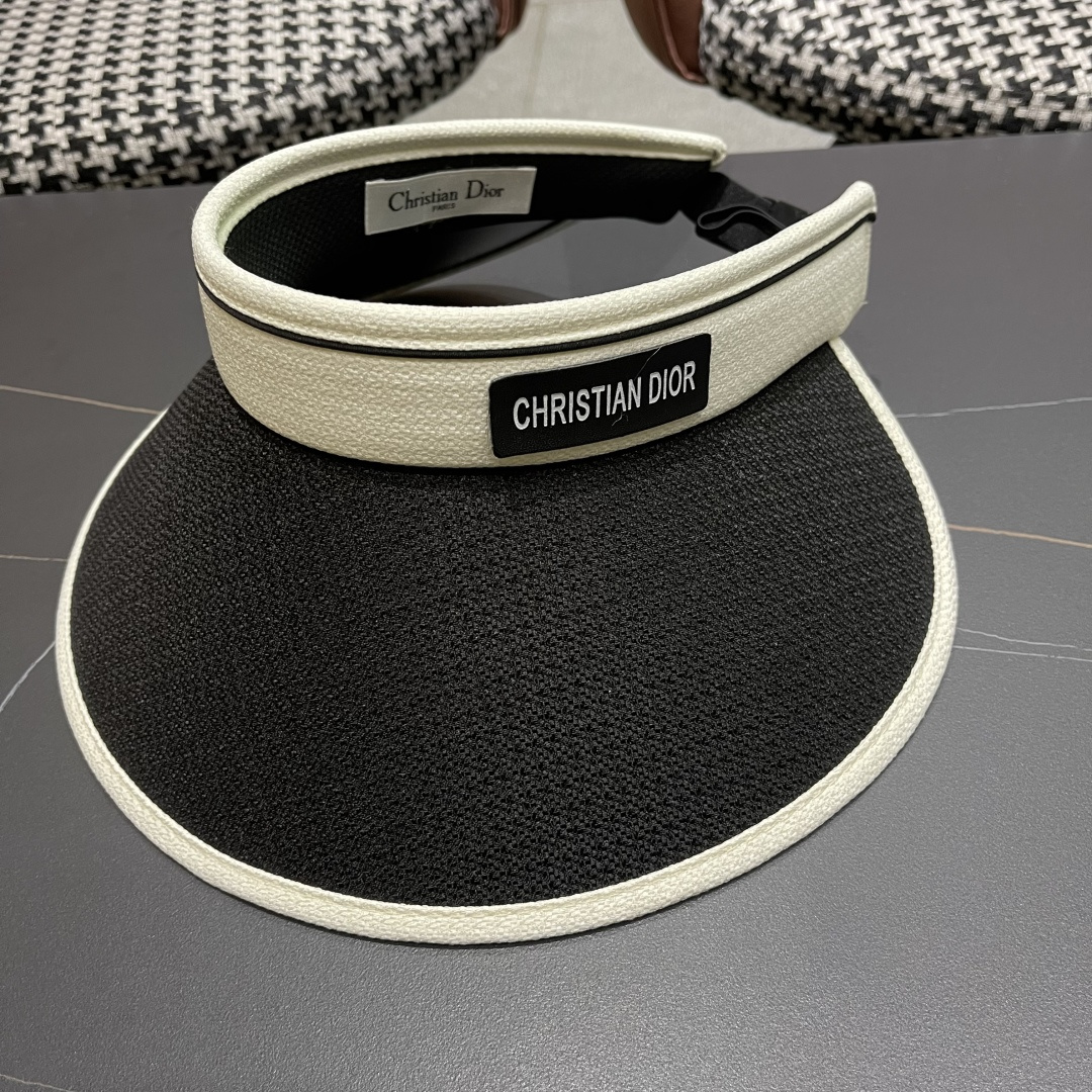 【DIOR迪奥】夏季防晒帽女遮阳防紫外线2025新款夏海边骑车大帽檐空顶太阳帽子