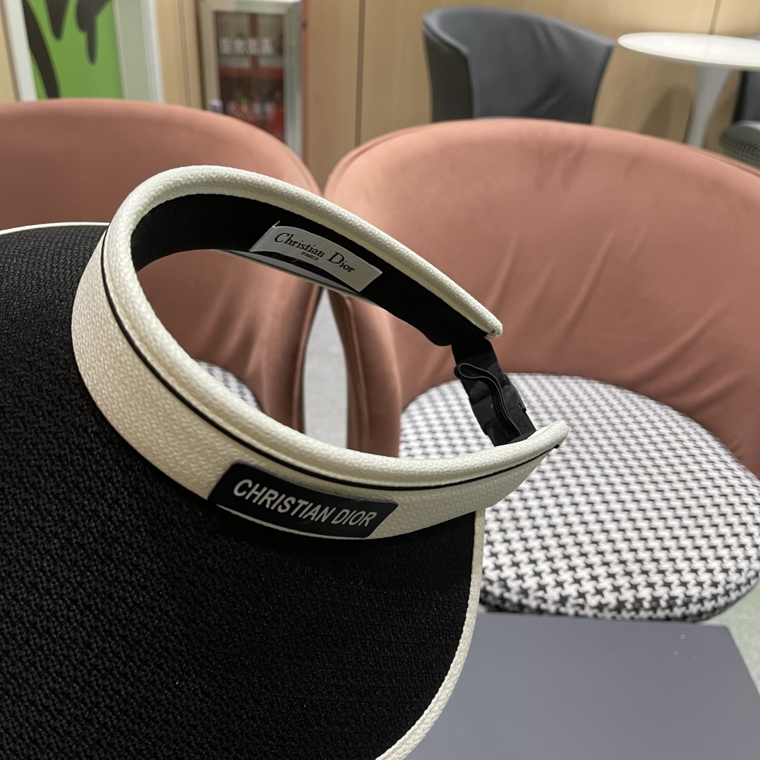 【DIOR迪奥】夏季防晒帽女遮阳防紫外线2025新款夏海边骑车大帽檐空顶太阳帽子