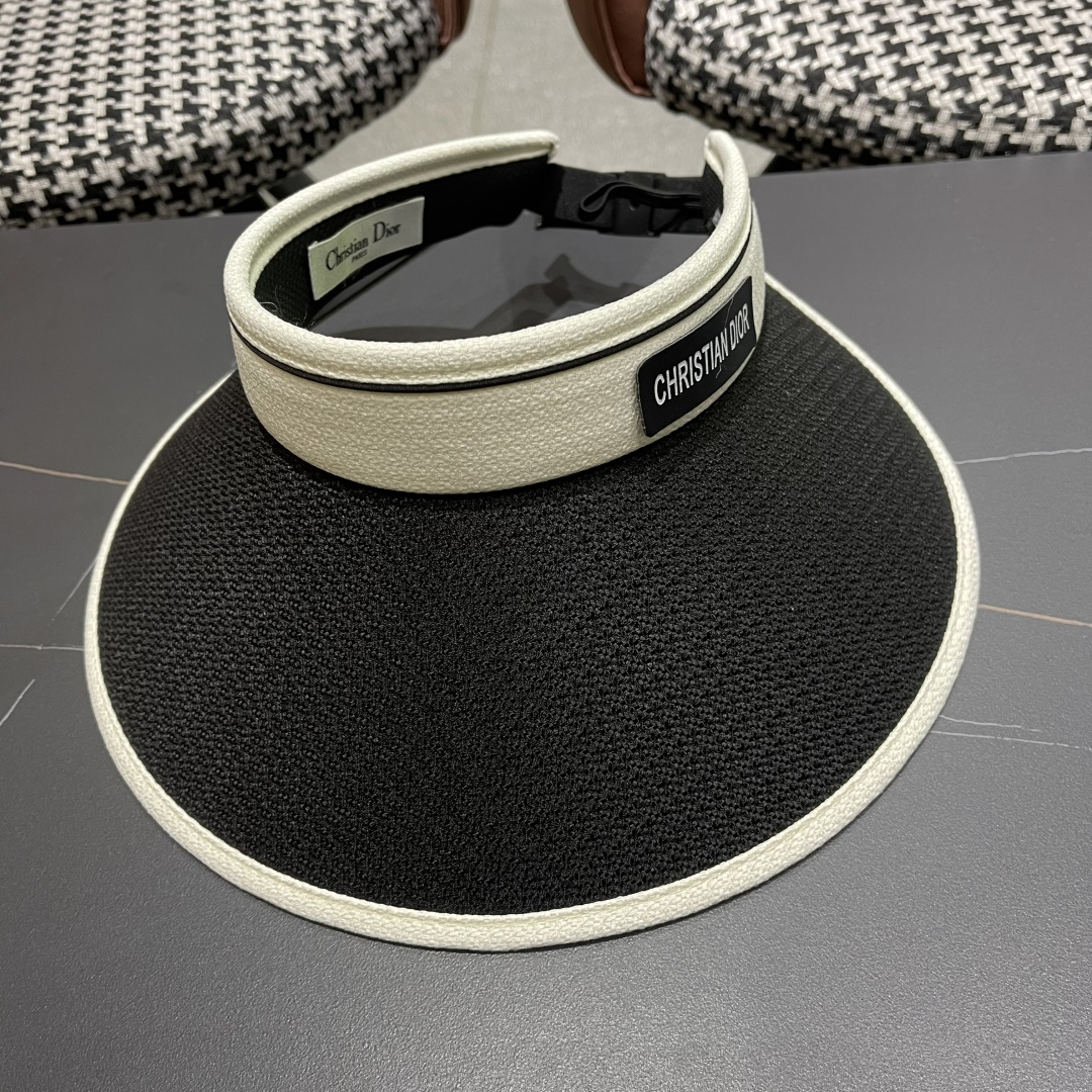 【DIOR迪奥】夏季防晒帽女遮阳防紫外线2025新款夏海边骑车大帽檐空顶太阳帽子