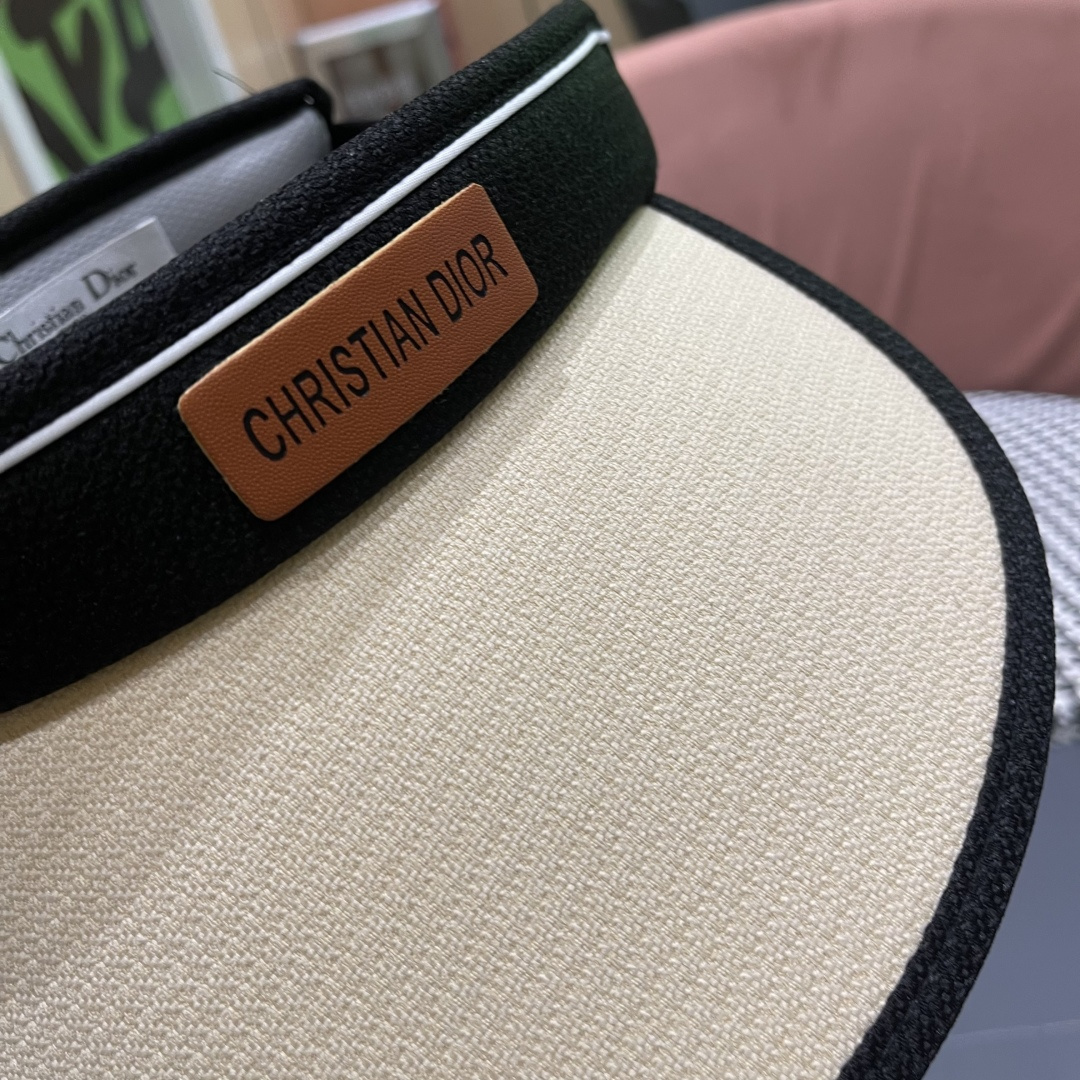 【DIOR迪奥】夏季防晒帽女遮阳防紫外线2025新款夏海边骑车大帽檐空顶太阳帽子