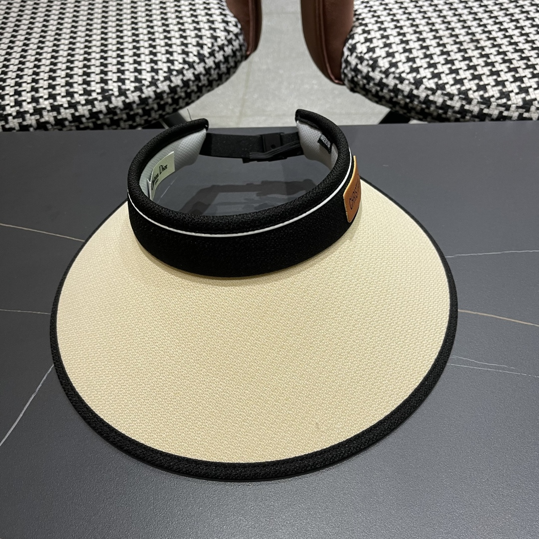 【DIOR迪奥】夏季防晒帽女遮阳防紫外线2025新款夏海边骑车大帽檐空顶太阳帽子