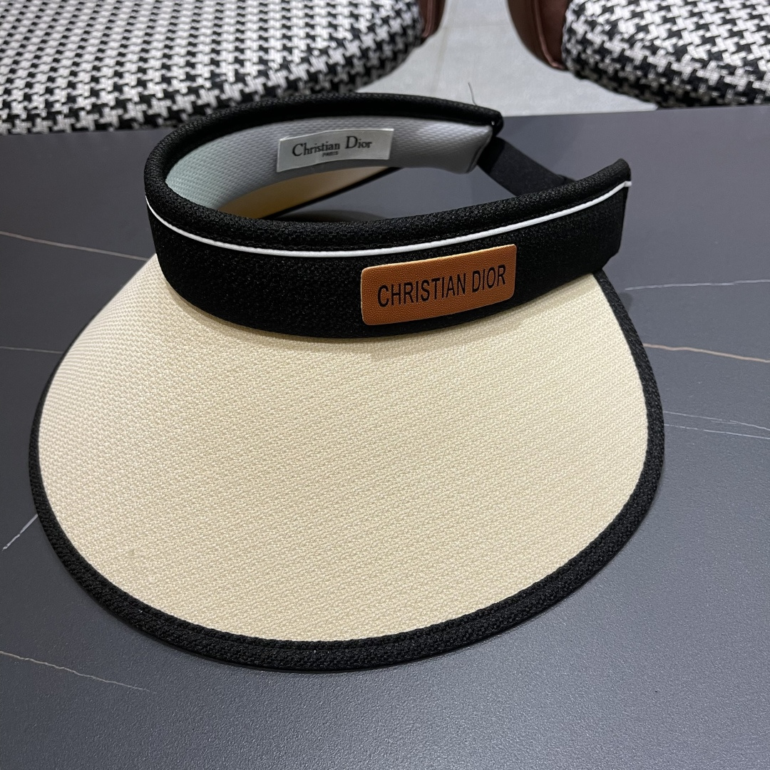 【DIOR迪奥】夏季防晒帽女遮阳防紫外线2025新款夏海边骑车大帽檐空顶太阳帽子