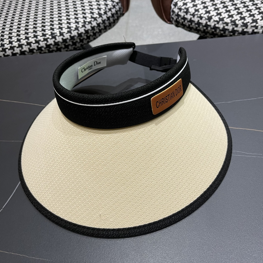 【DIOR迪奥】夏季防晒帽女遮阳防紫外线2025新款夏海边骑车大帽檐空顶太阳帽子