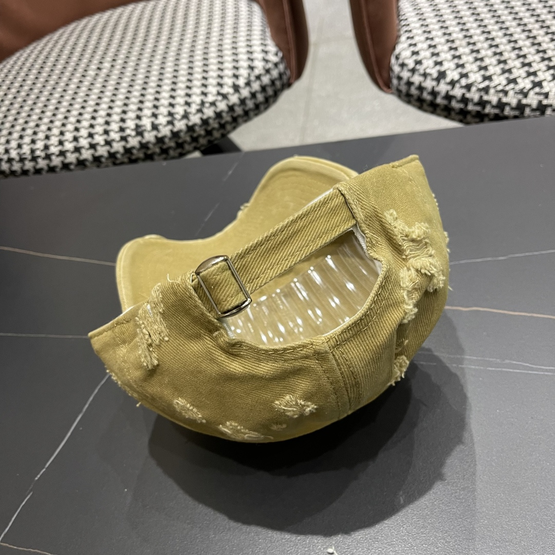  Moncler蒙口 破洞蝴蝶结棒球帽2025春新款，防晒复古百搭鸭舌帽子男潮