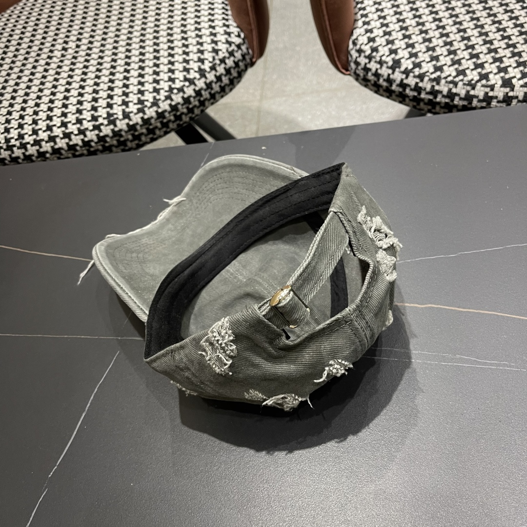  Moncler蒙口 破洞蝴蝶结棒球帽2025春新款，防晒复古百搭鸭舌帽子男潮