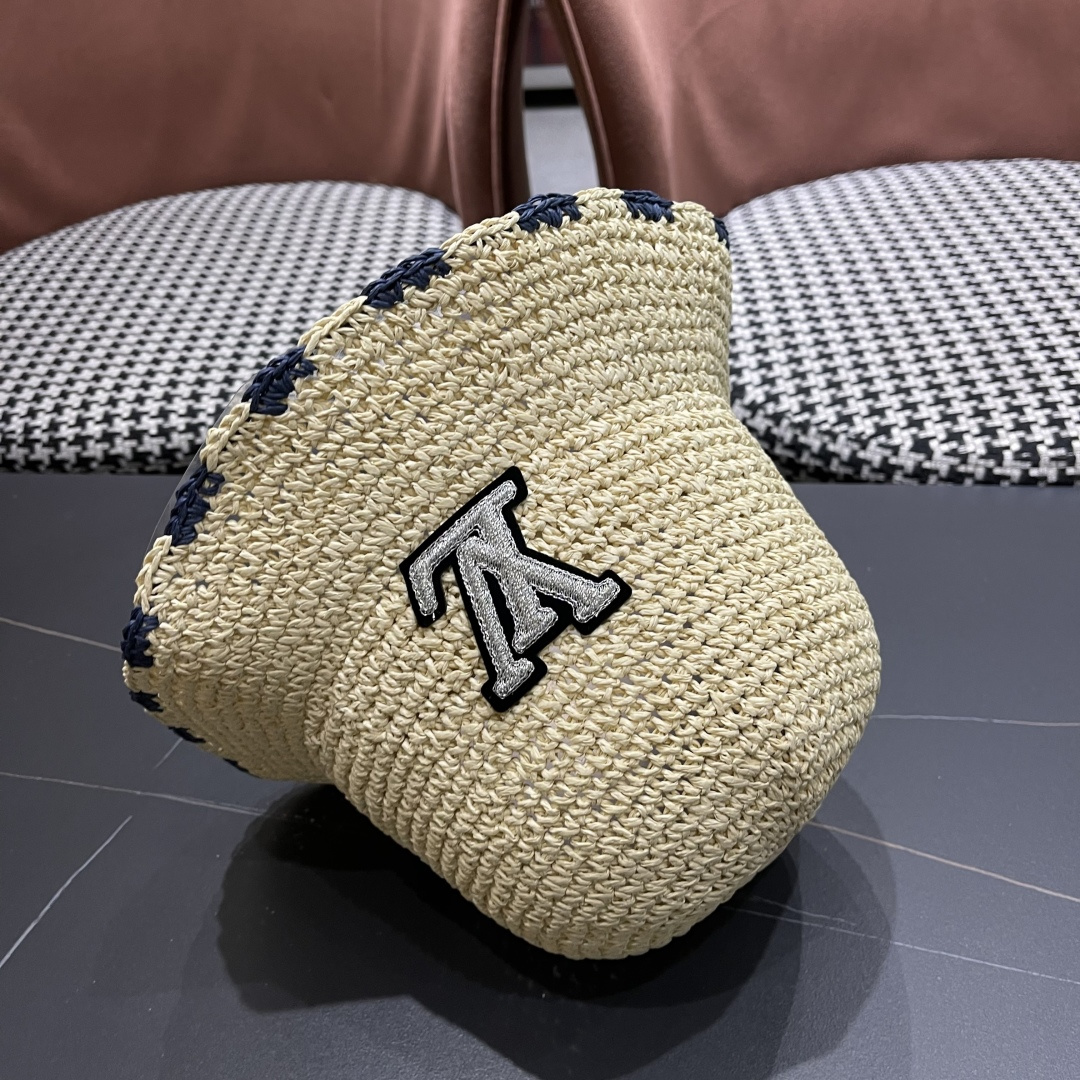  lv路易威登 新款渔夫帽子女出游甜美百搭防晒流苏镂空遮阳草帽潮