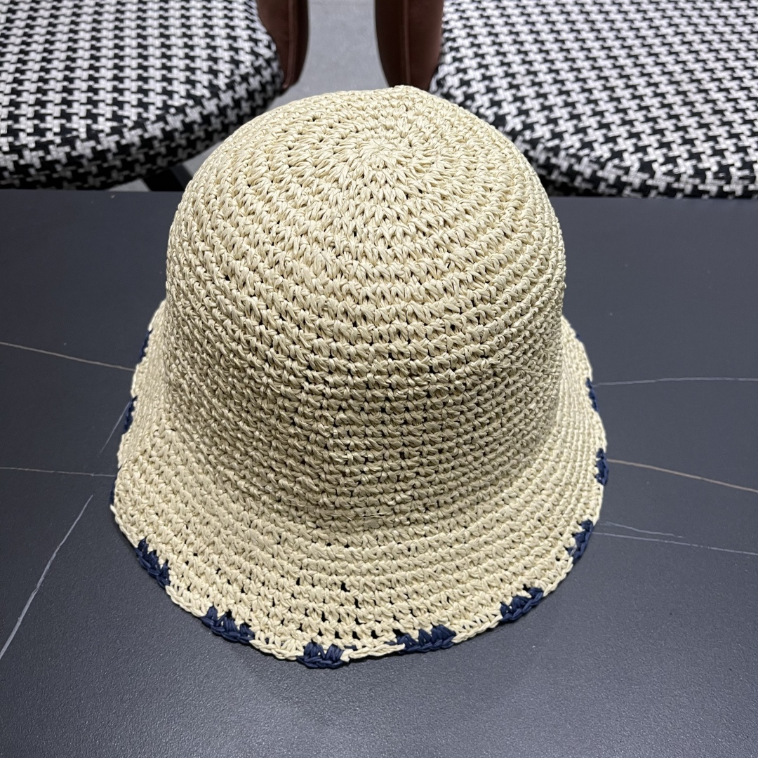  lv路易威登 新款渔夫帽子女出游甜美百搭防晒流苏镂空遮阳草帽潮