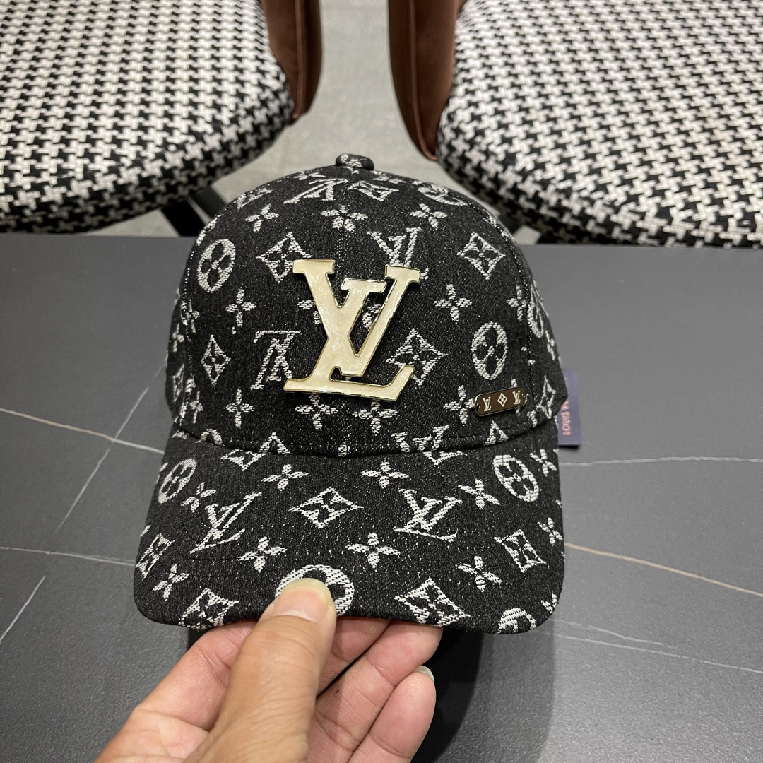 LV路易威登新款原单棒球帽，LV牛仔提花，专柜1:1开模订制，原版帆布面料 质量超赞，基础头围56，贴片