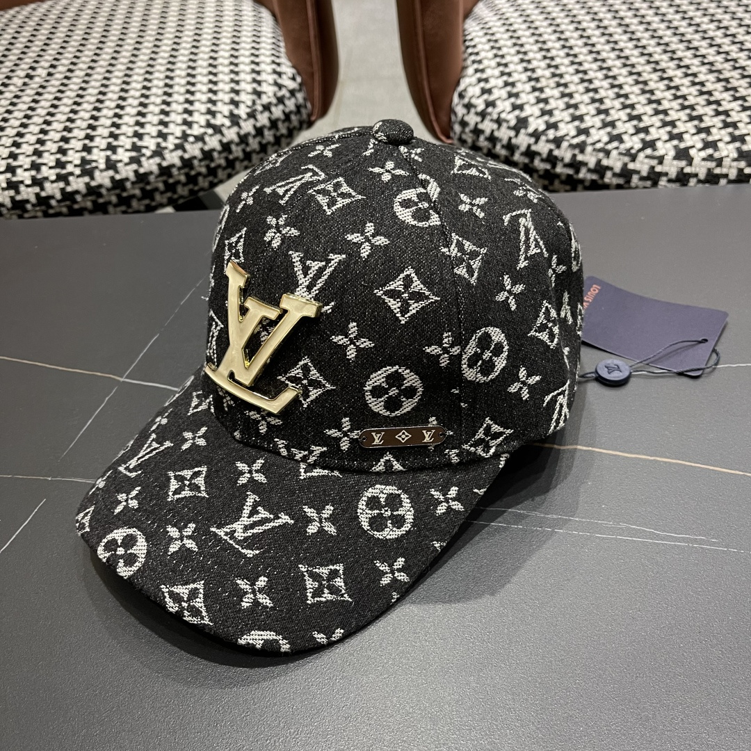 LV路易威登新款原单棒球帽，LV牛仔提花，专柜1:1开模订制，原版帆布面料 质量超赞，基础头围56，贴片