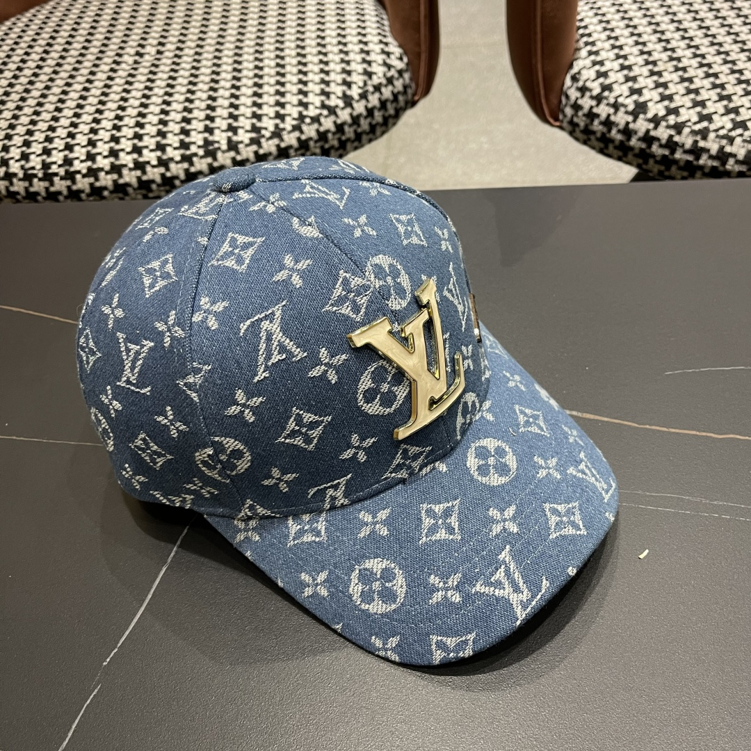 LV路易威登新款原单棒球帽，LV牛仔提花，专柜1:1开模订制，原版帆布面料 质量超赞，基础头围56，贴片