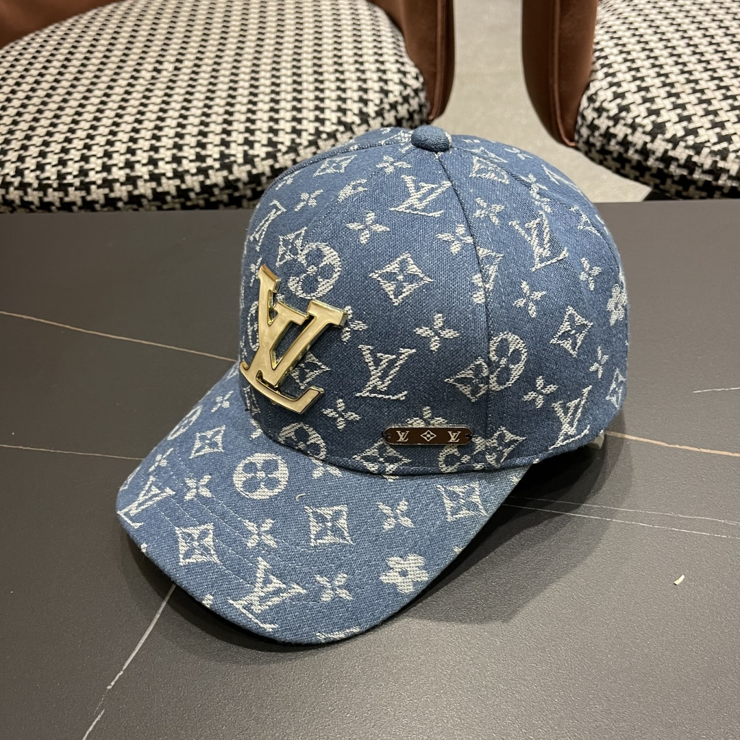 LV路易威登新款原单棒球帽，LV牛仔提花，专柜1:1开模订制，原版帆布面料 质量超赞，基础头围56，贴片