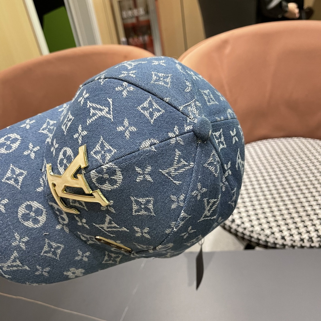 LV路易威登新款原单棒球帽，LV牛仔提花，专柜1:1开模订制，原版帆布面料 质量超赞，基础头围56，贴片