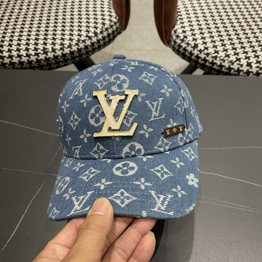 LV路易威登新款原单棒球帽，LV牛仔提花，专柜1:1开模订制，原版帆布面料 质量超赞，基础头围56，贴片