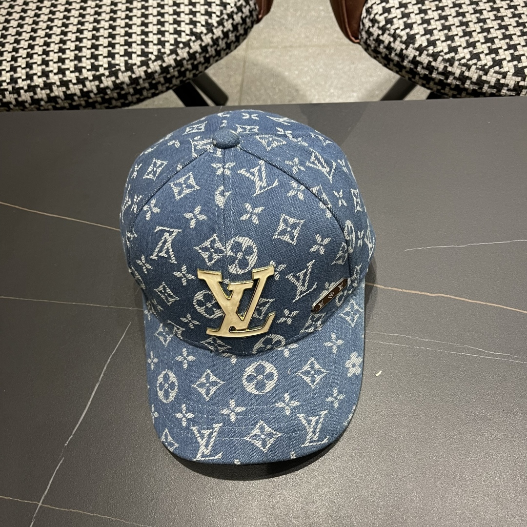 LV路易威登新款原单棒球帽，LV牛仔提花，专柜1:1开模订制，原版帆布面料 质量超赞，基础头围56，贴片