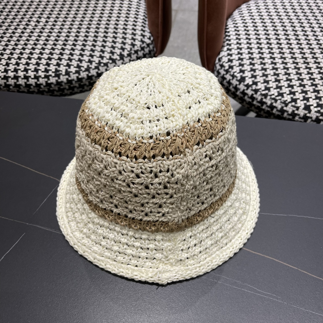 Dior迪奥遮阳草帽子女夏季草编镂空透气盆帽素颜百搭显脸小遮脸水桶渔夫帽