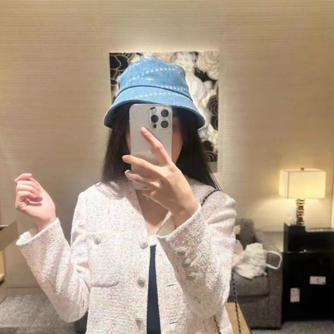 CHANEL 香奈儿2025春夏新款四季字母双C渔夫帽时尚百搭休闲遮阳防晒盆帽女