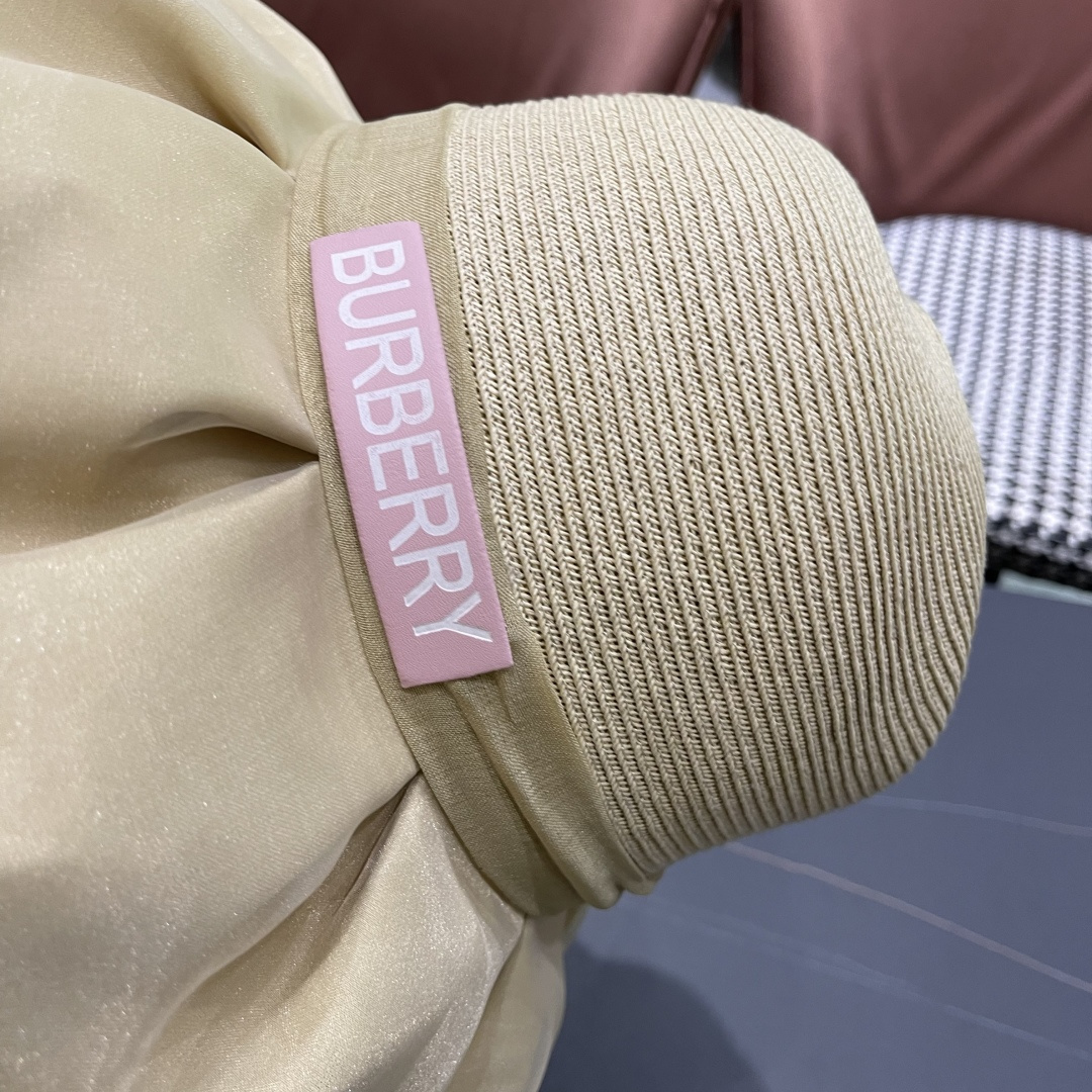  Burberry（巴宝莉）春夏欧根纱大蝴蝶结草帽遮阳帽女可
折叠蝴蝶结优雅出游度假渔夫帽