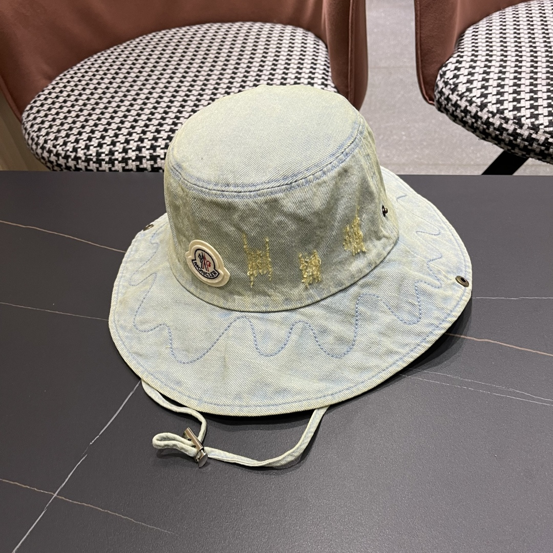  春夏新款 蒙口MONCLER日系品脸小登山帽女遮阳防晒渔夫帽
大头围户外大帽檐西部牛仔帽子