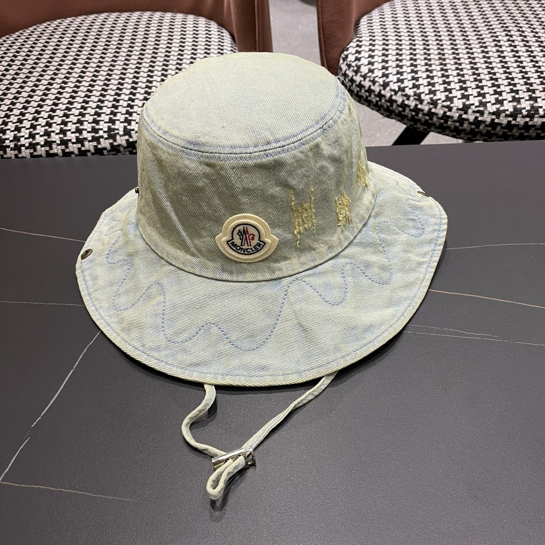  春夏新款 蒙口MONCLER日系品脸小登山帽女遮阳防晒渔夫帽
大头围户外大帽檐西部牛仔帽子