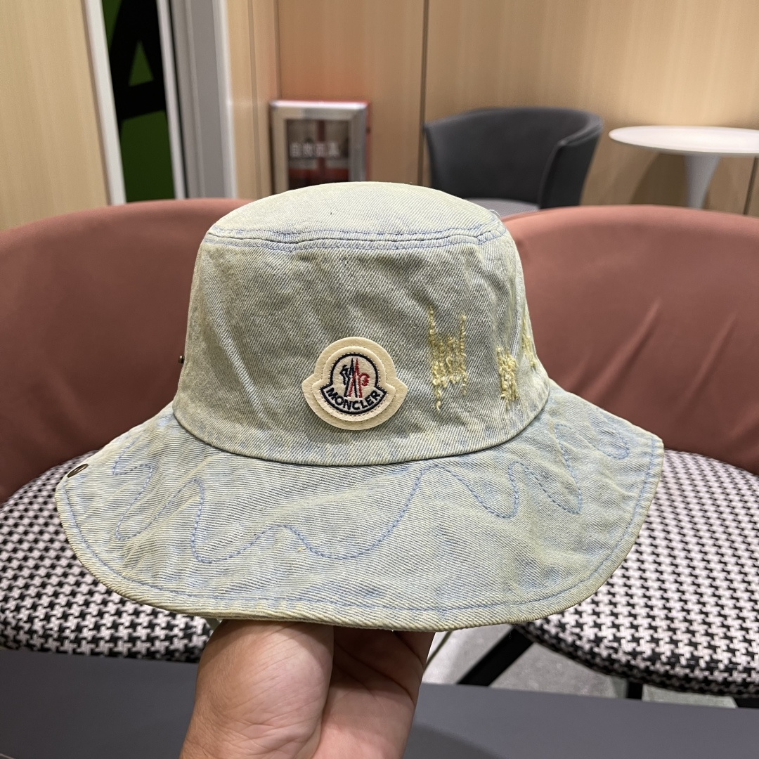  春夏新款 蒙口MONCLER日系品脸小登山帽女遮阳防晒渔夫帽
大头围户外大帽檐西部牛仔帽子
