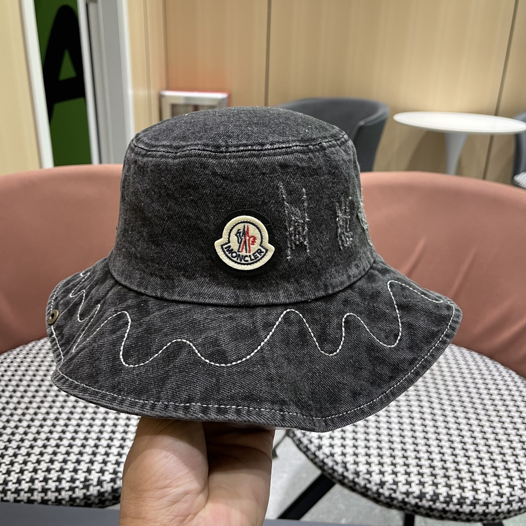  春夏新款 蒙口MONCLER日系品脸小登山帽女遮阳防晒渔夫帽
大头围户外大帽檐西部牛仔帽子