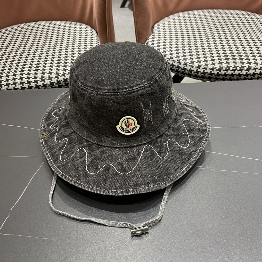  春夏新款 蒙口MONCLER日系品脸小登山帽女遮阳防晒渔夫帽
大头围户外大帽檐西部牛仔帽子