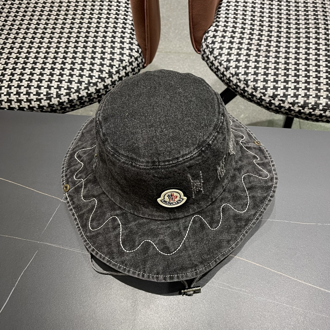  春夏新款 蒙口MONCLER日系品脸小登山帽女遮阳防晒渔夫帽
大头围户外大帽檐西部牛仔帽子