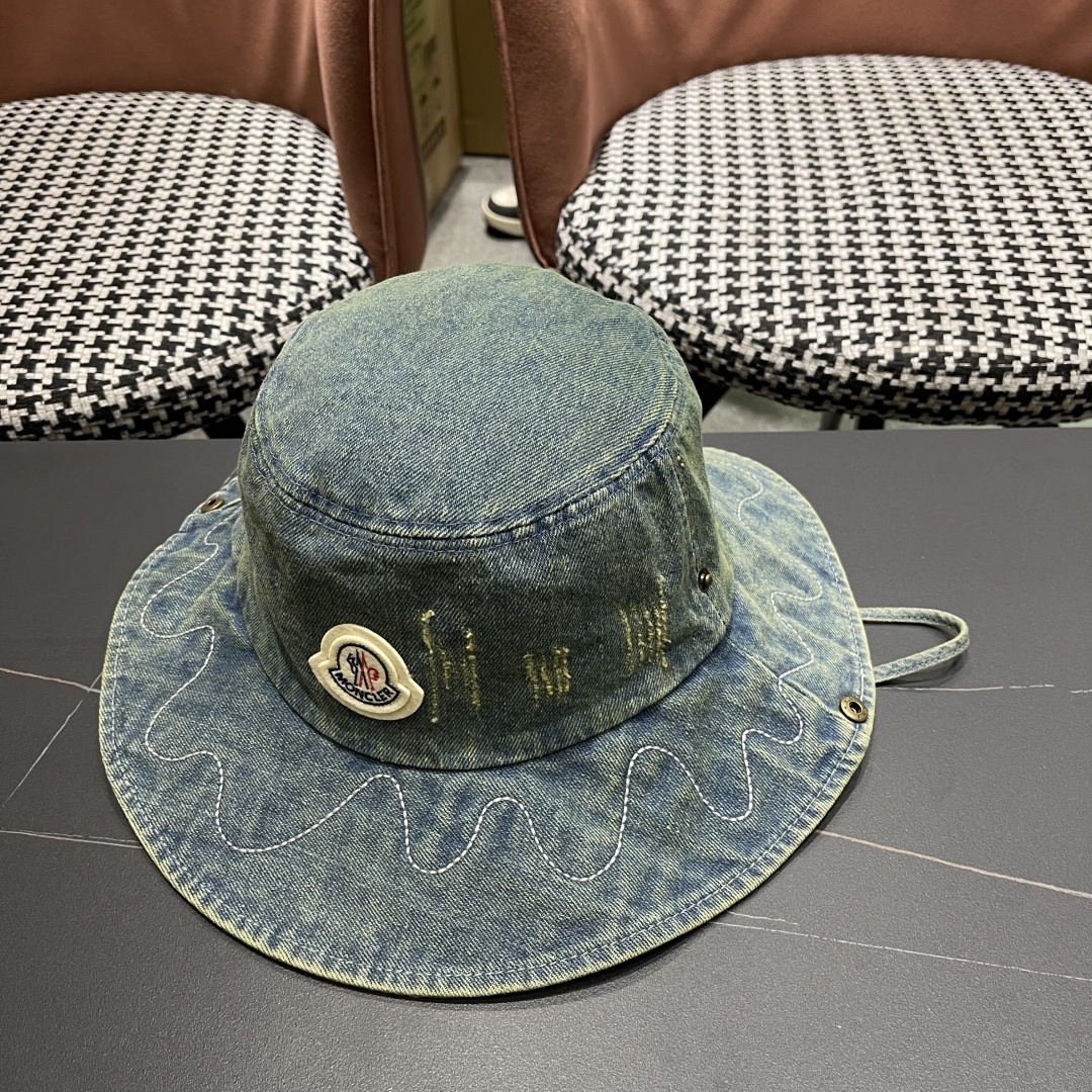  春夏新款 蒙口MONCLER日系品脸小登山帽女遮阳防晒渔夫帽
大头围户外大帽檐西部牛仔帽子