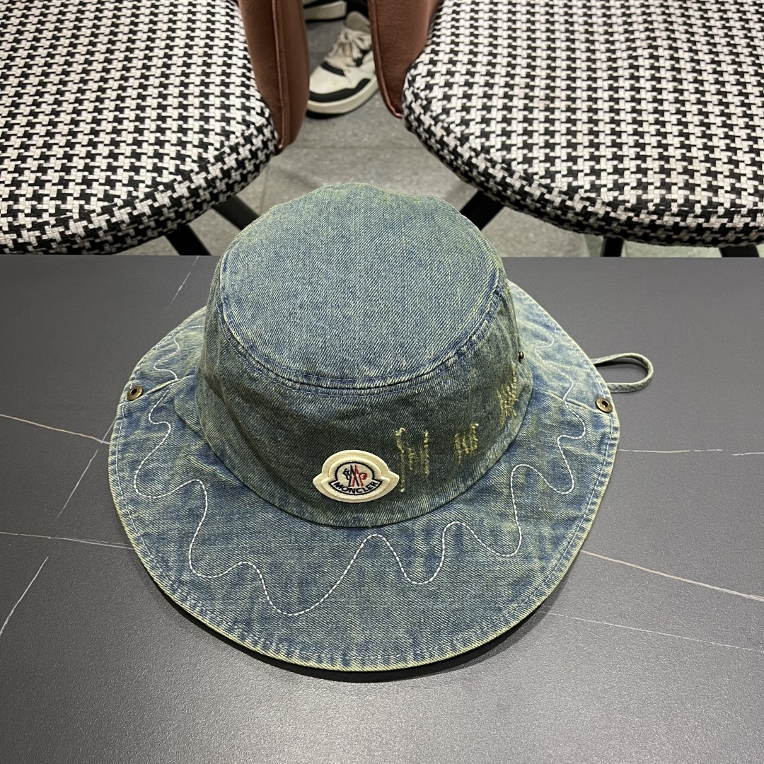  春夏新款 蒙口MONCLER日系品脸小登山帽女遮阳防晒渔夫帽
大头围户外大帽檐西部牛仔帽子