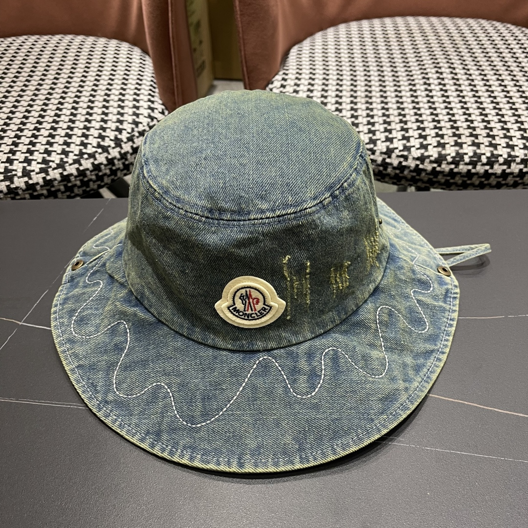  春夏新款 蒙口MONCLER日系品脸小登山帽女遮阳防晒渔夫帽
大头围户外大帽檐西部牛仔帽子