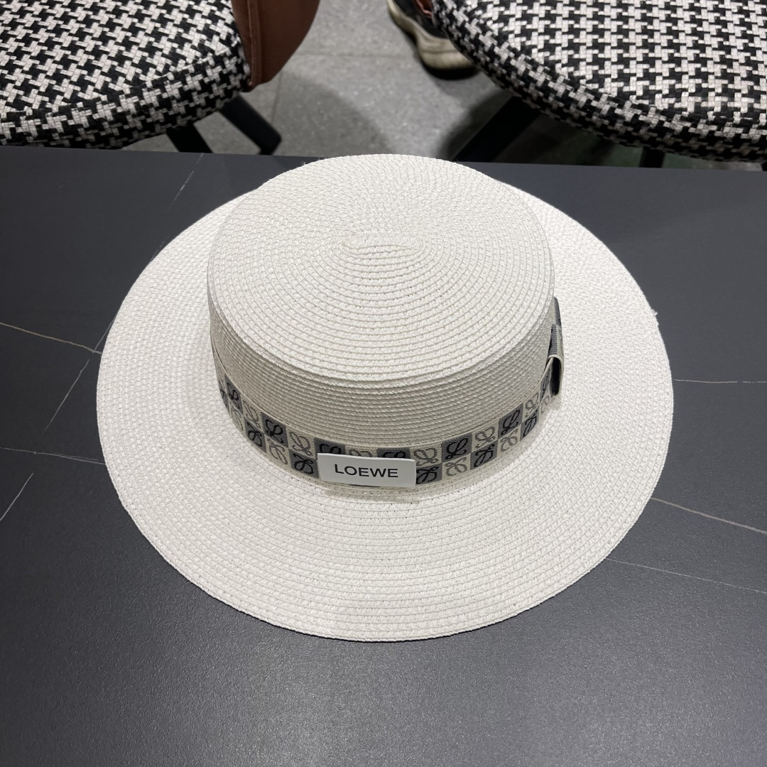【loewe罗意威】2025新款草编大牌织带编织草帽，度假休闲必备，优雅大方的一款