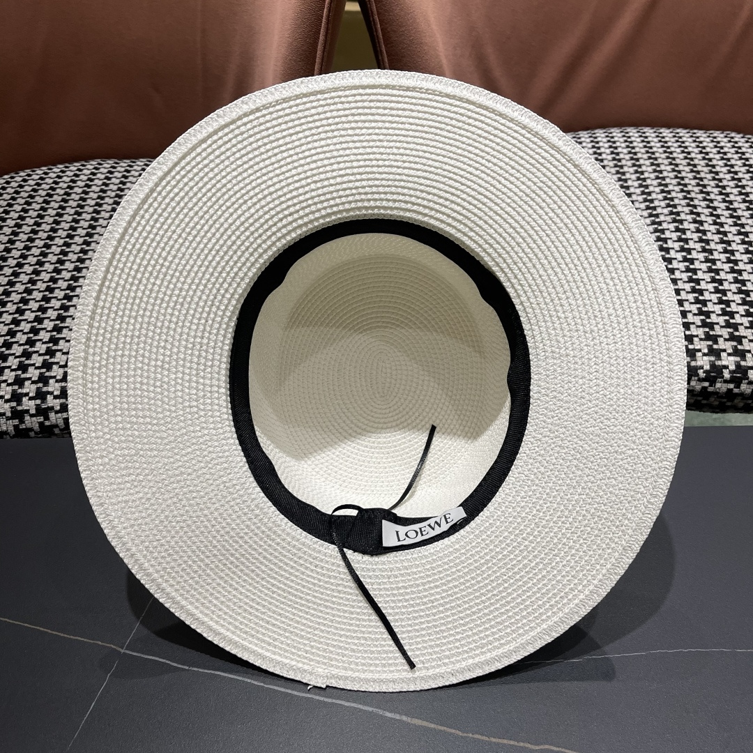 【loewe罗意威】2025新款草编大牌织带编织草帽，度假休闲必备，优雅大方的一款