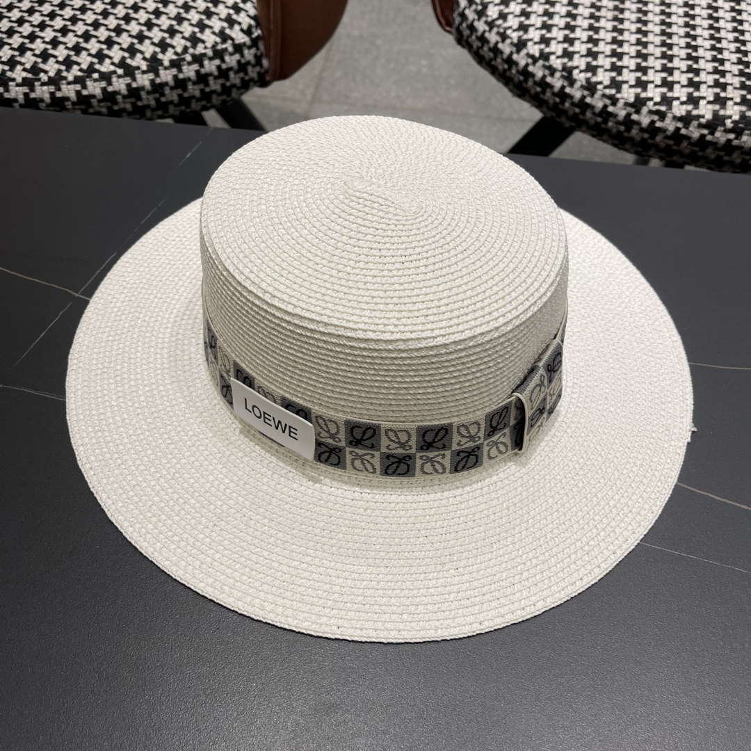 【loewe罗意威】2025新款草编大牌织带编织草帽，度假休闲必备，优雅大方的一款