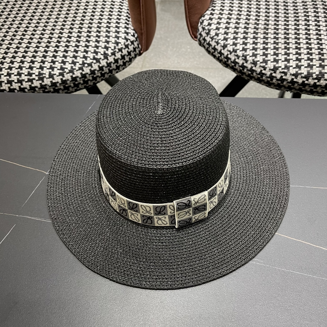 【loewe罗意威】2025新款草编大牌织带编织草帽，度假休闲必备，优雅大方的一款