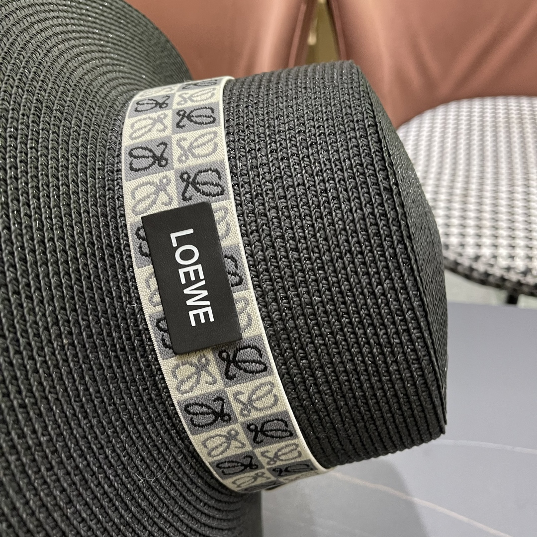 【loewe罗意威】2025新款草编大牌织带编织草帽，度假休闲必备，优雅大方的一款