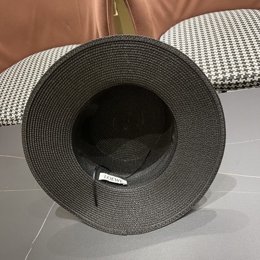 【loewe罗意威】2025新款草编大牌织带编织草帽，度假休闲必备，优雅大方的一款