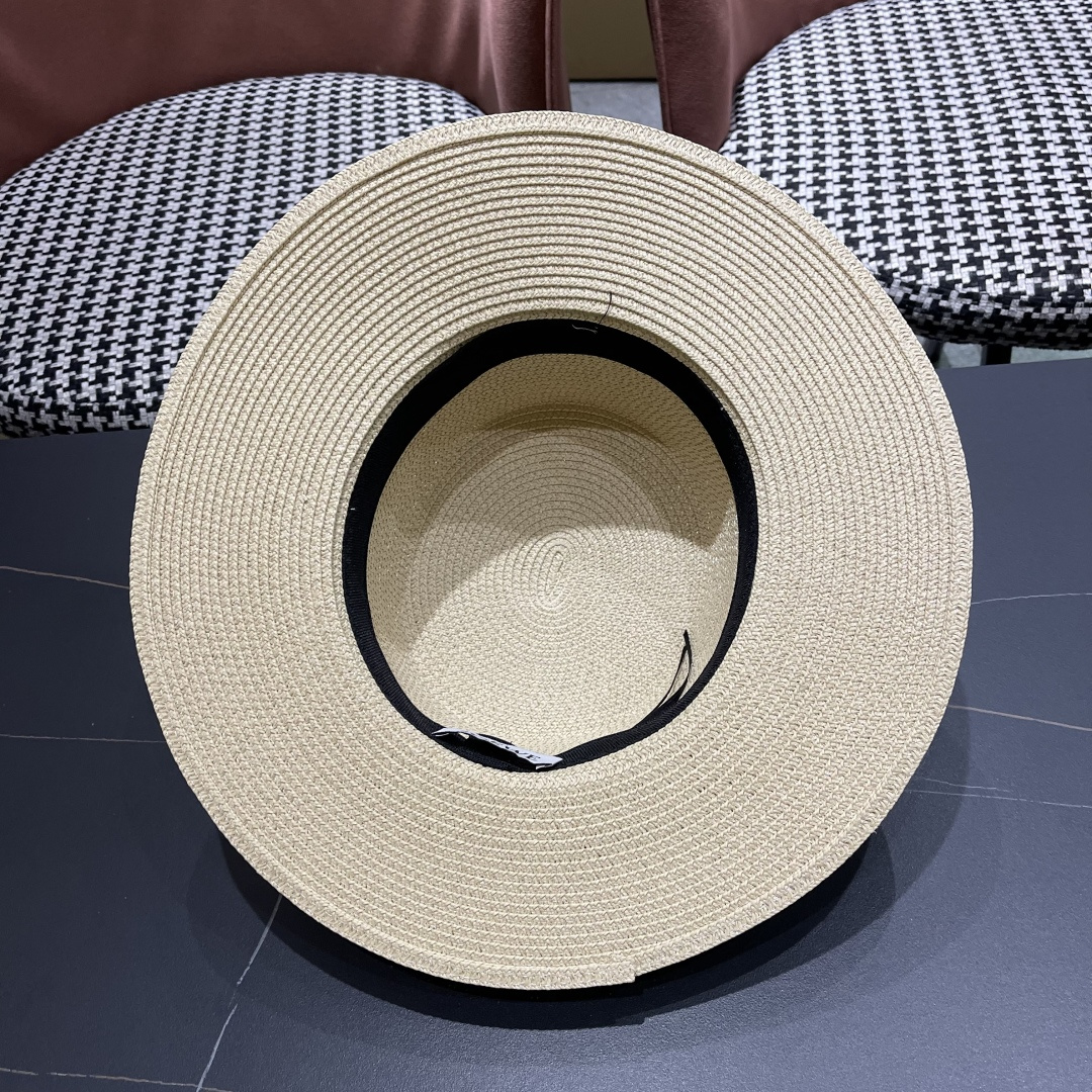 【loewe罗意威】2025新款草编大牌织带编织草帽，度假休闲必备，优雅大方的一款