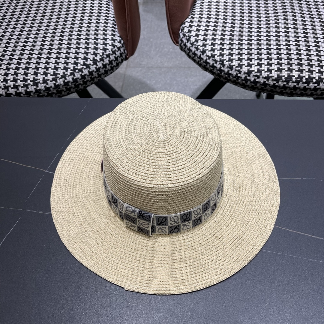 【loewe罗意威】2025新款草编大牌织带编织草帽，度假休闲必备，优雅大方的一款