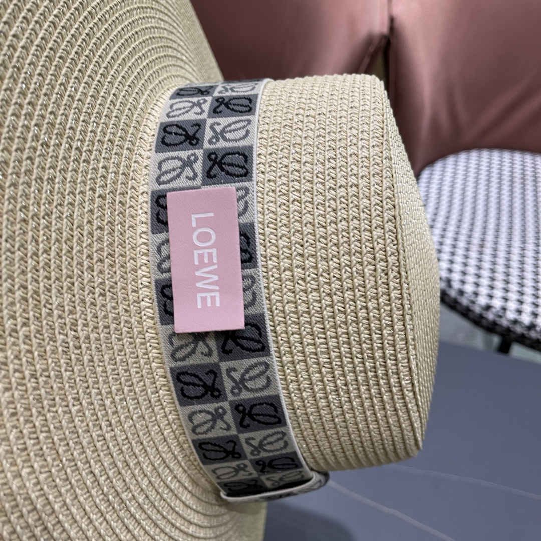 【loewe罗意威】2025新款草编大牌织带编织草帽，度假休闲必备，优雅大方的一款