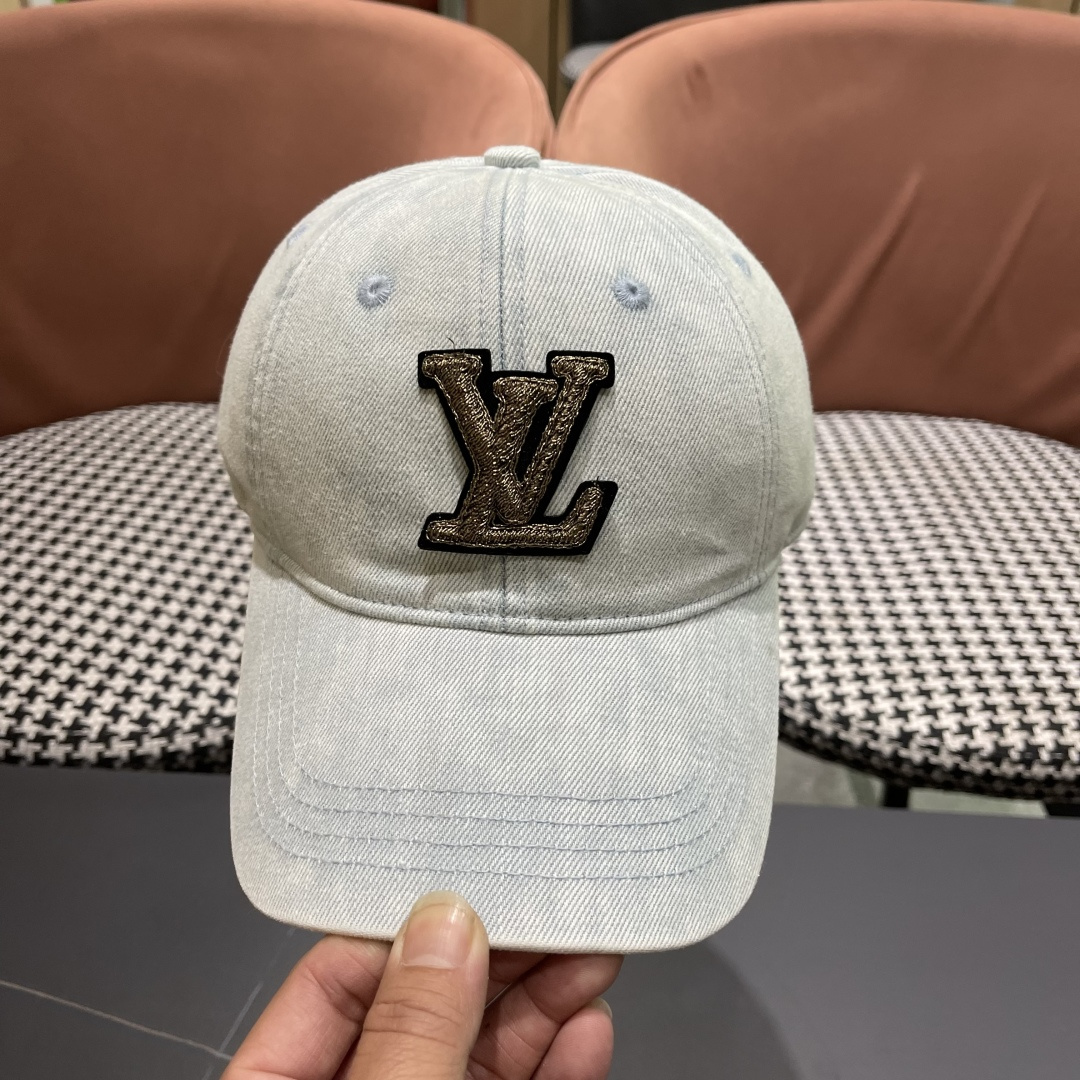 LV路易威登新款原单牛仔棒球帽，原版帆布面轻盈透气！质量超赞，基础头围56，贴片可调节。