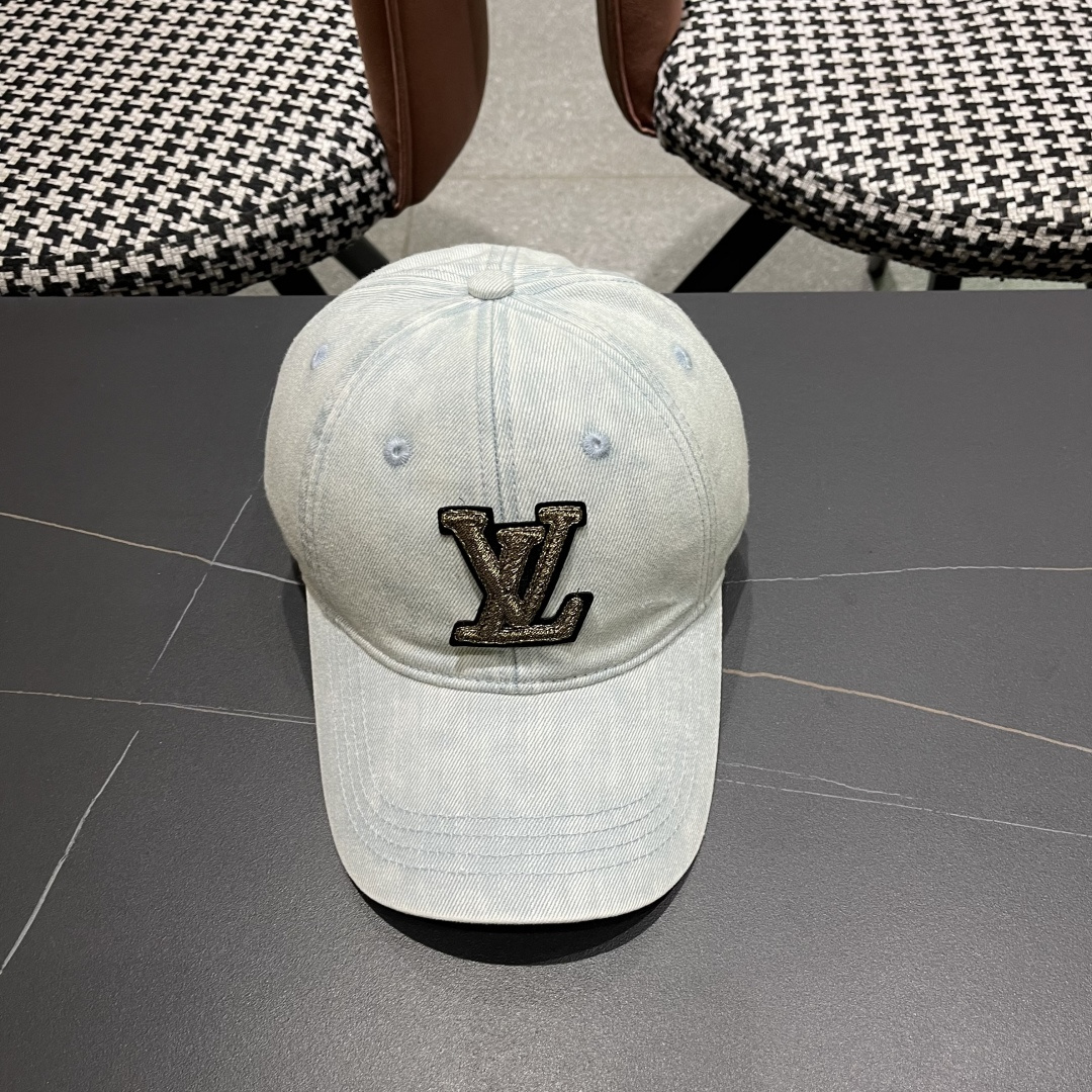 LV路易威登新款原单牛仔棒球帽，原版帆布面轻盈透气！质量超赞，基础头围56，贴片可调节。