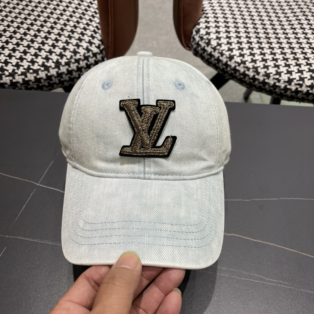 LV路易威登新款原单牛仔棒球帽，原版帆布面轻盈透气！质量超赞，基础头围56，贴片可调节。