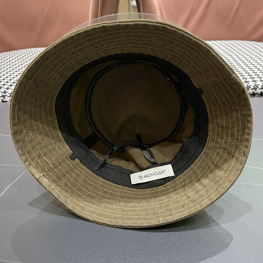 蒙口MONCLER头围新款水洗做旧渔夫帽女夏季防晒遮阳帽盆帽休闲百搭品脸小