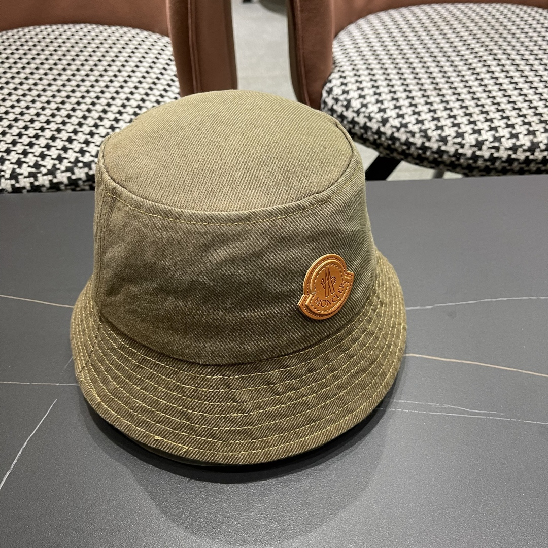 蒙口MONCLER头围新款水洗做旧渔夫帽女夏季防晒遮阳帽盆帽休闲百搭品脸小