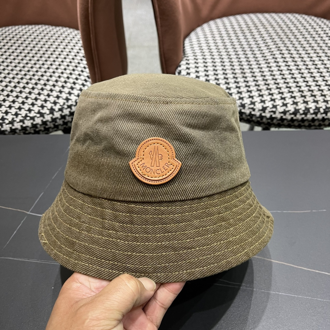 蒙口MONCLER头围新款水洗做旧渔夫帽女夏季防晒遮阳帽盆帽休闲百搭品脸小