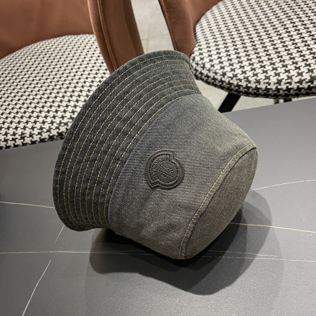 蒙口MONCLER头围新款水洗做旧渔夫帽女夏季防晒遮阳帽盆帽休闲百搭品脸小