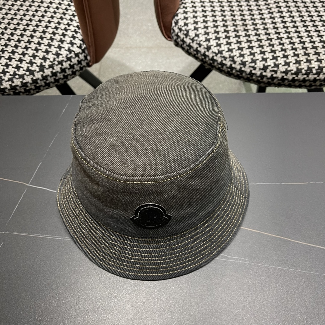 蒙口MONCLER头围新款水洗做旧渔夫帽女夏季防晒遮阳帽盆帽休闲百搭品脸小