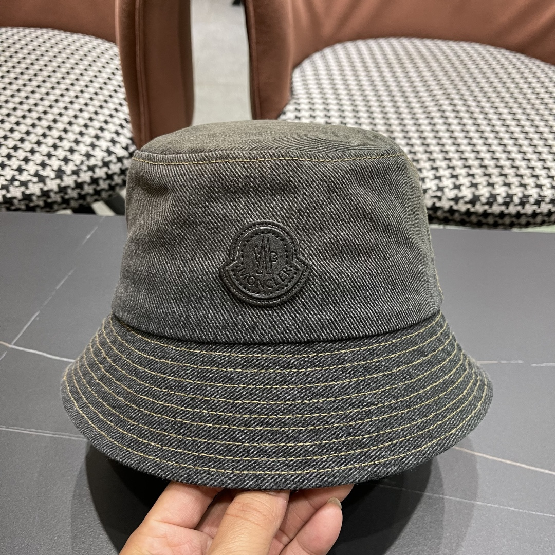 蒙口MONCLER头围新款水洗做旧渔夫帽女夏季防晒遮阳帽盆帽休闲百搭品脸小