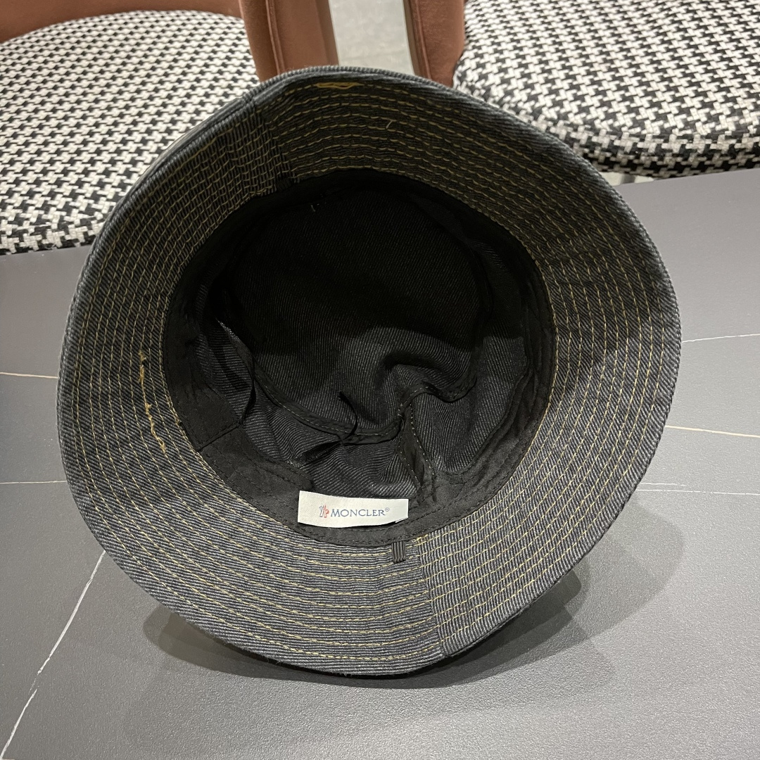 蒙口MONCLER头围新款水洗做旧渔夫帽女夏季防晒遮阳帽盆帽休闲百搭品脸小